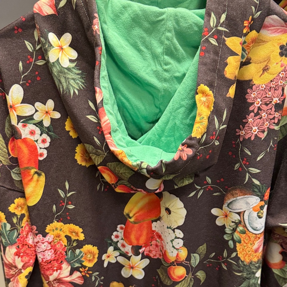 Adidas Multicolor Floral Hoodie with Mint Logo - Picture 6 of 6